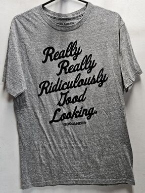 Zoolander Graphic Short Sleeve Heather Gray Shirt Medium